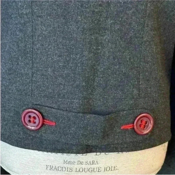 Gipsy Dark Gray Jacket With Embroidered Flowers On Collar US Size 8 Like New! - Picture 5 of 10